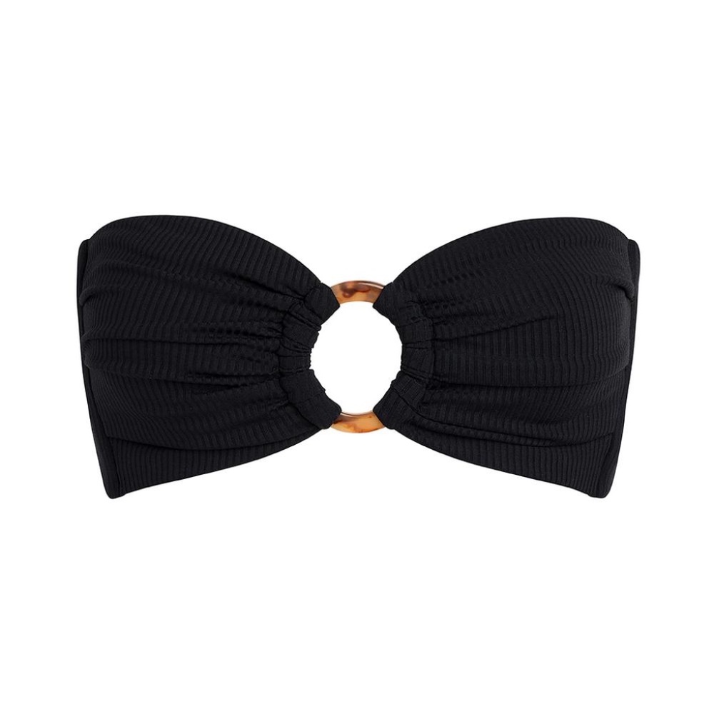 Black Rib Tori Bandeau Bikini Top